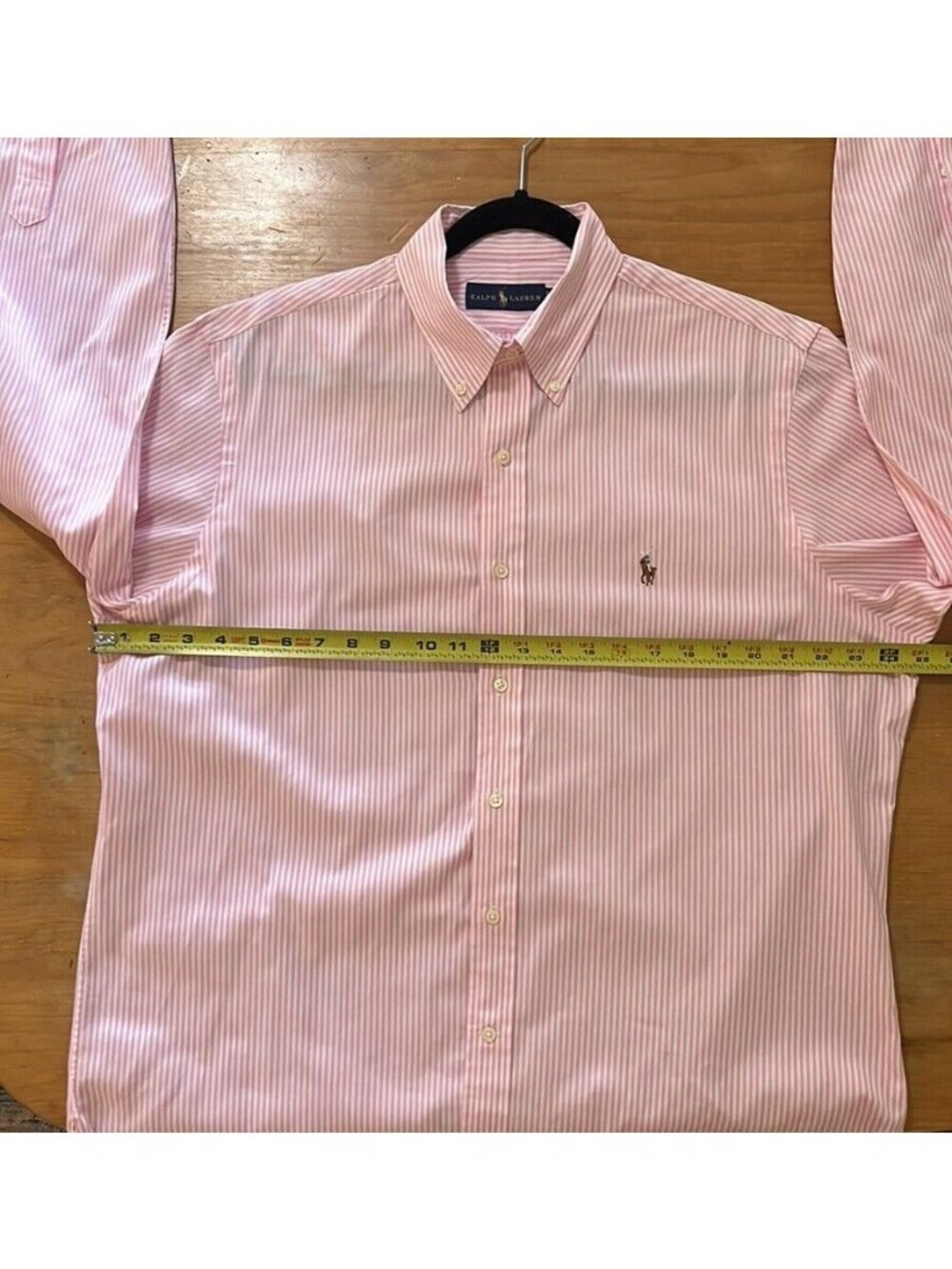Ralph Lauren pink&white stripe button down shirt men’s sz 16.5/42 100% cotton pr - Picture 7 of 12
